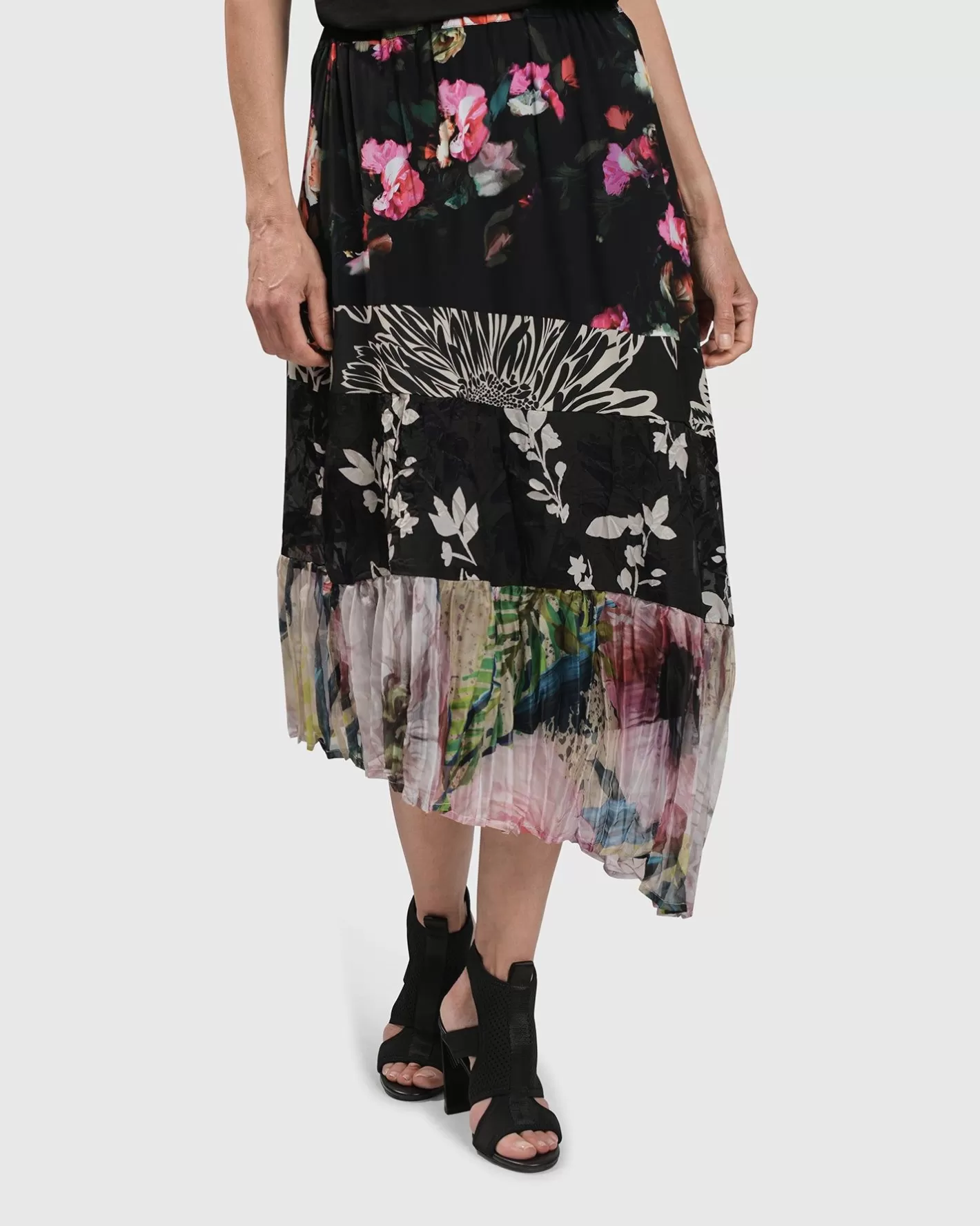 Adaline Tiered Maxi Skirt, Mix | Alembika Clearance