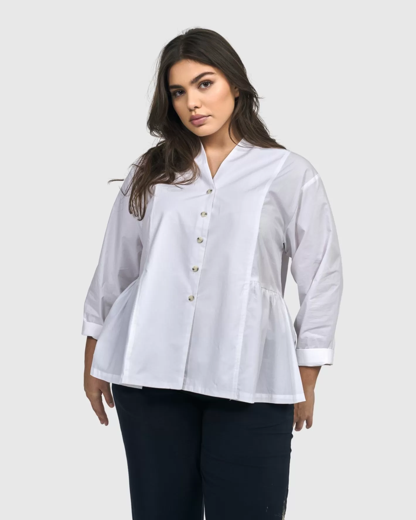 Addison Peplum Blouse, White | Alembika Best Sale