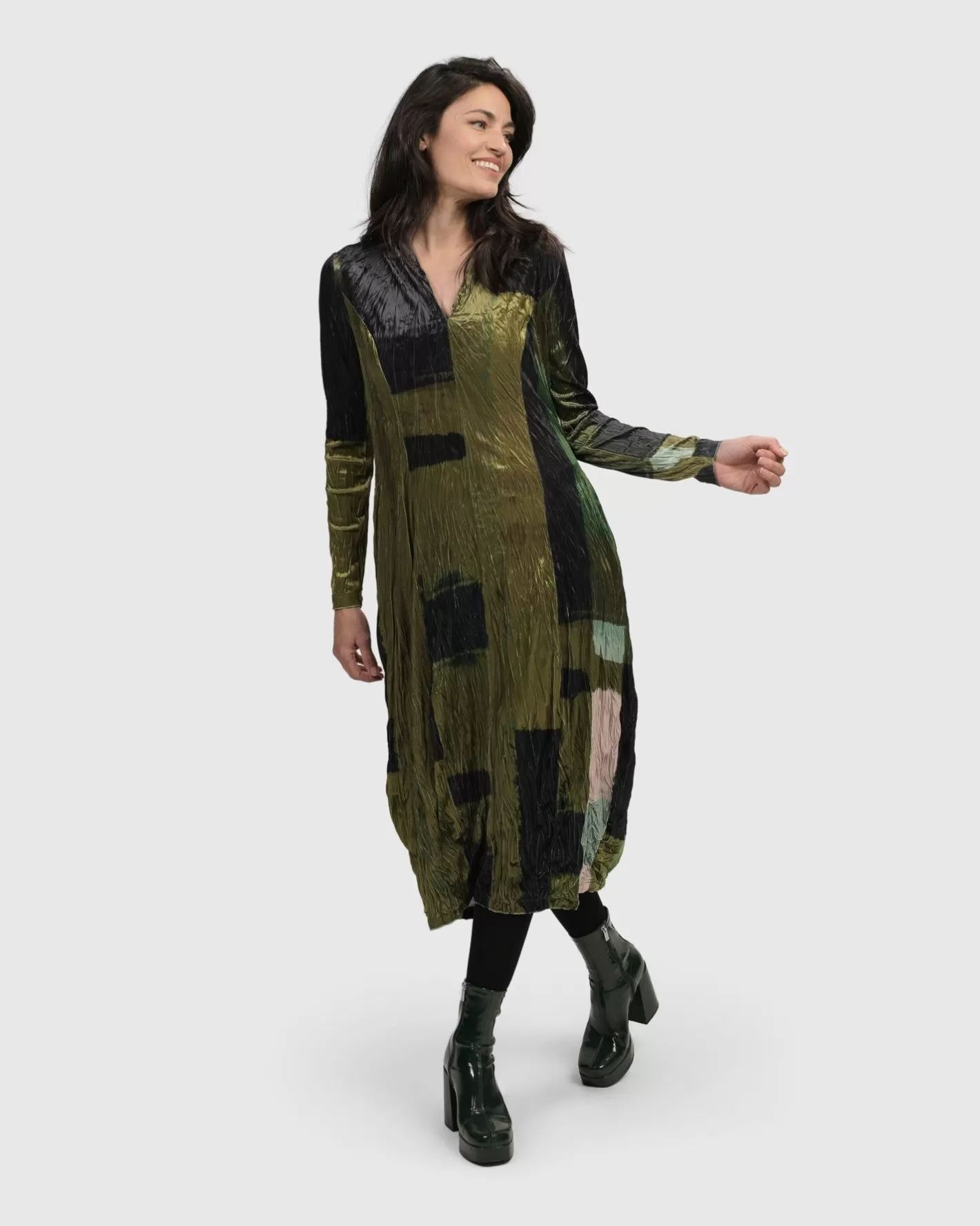 Al Fresco Cocoon Dress, Olive | Alembika Cheap