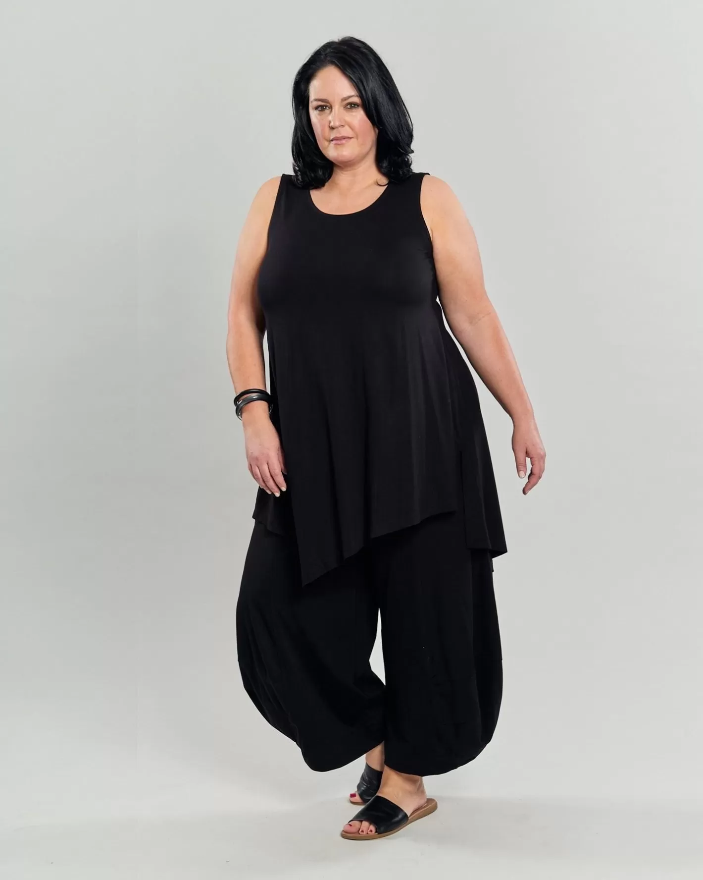 Ani Sleeveless Tunic Top, Black | Alembika Best Sale