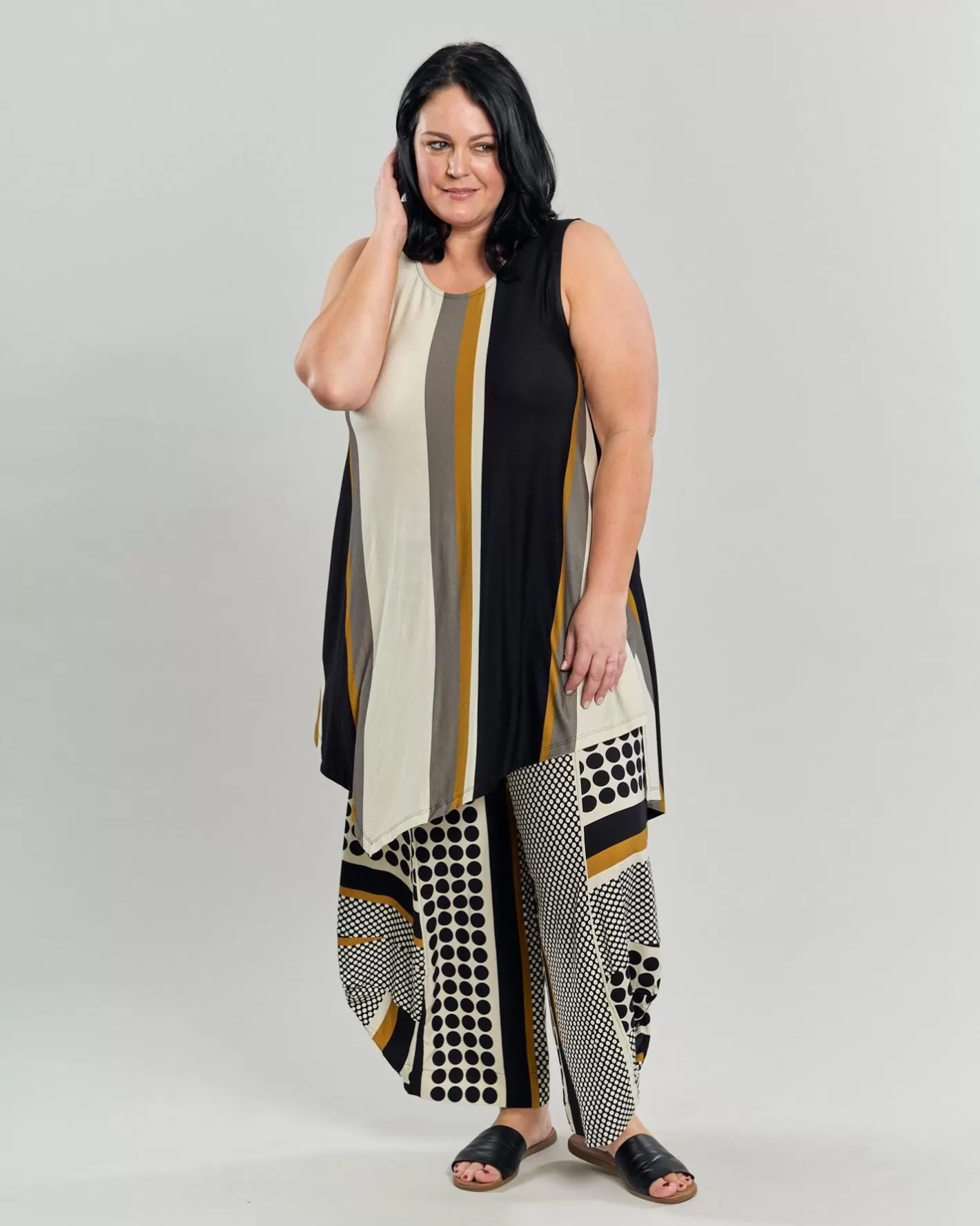 Ani Sleeveless Tunic Top, Stripes | Alembika Cheap