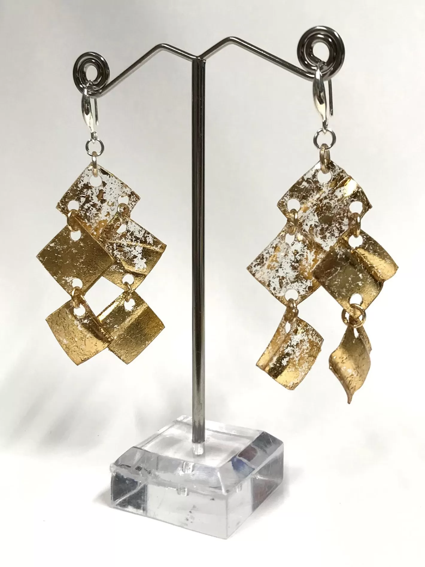 Aqua Chandelier Earrings, Gold | Alembika Fashion