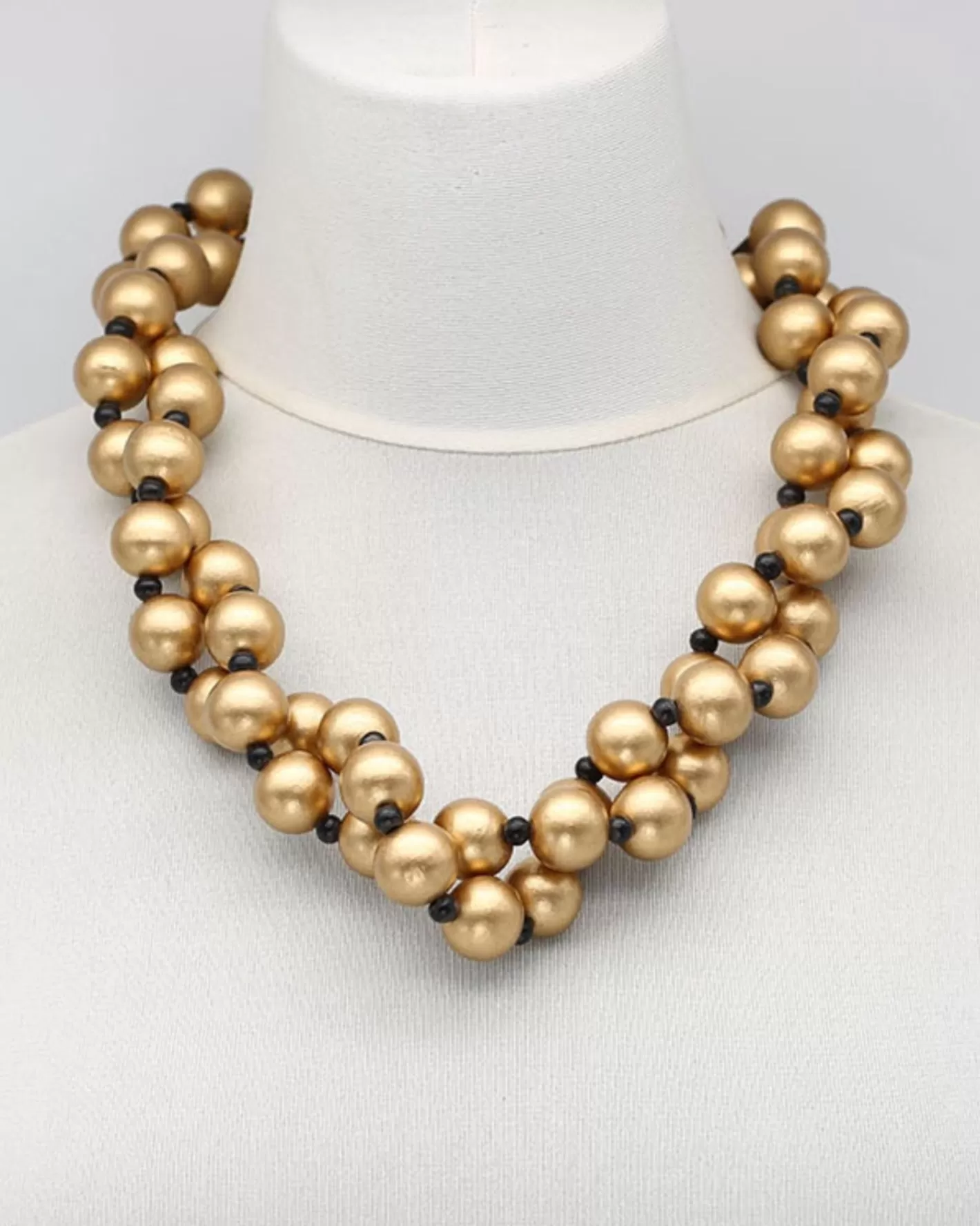 Big Bead Necklace, Gold | Alembika New