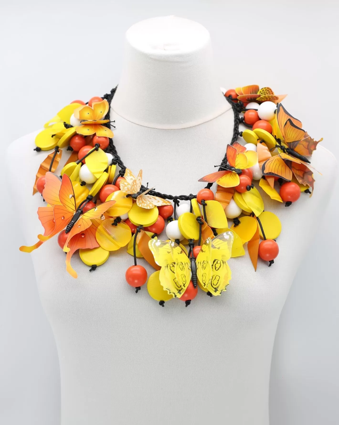 Butterflies Necklace, Yellow & Orange | Alembika New