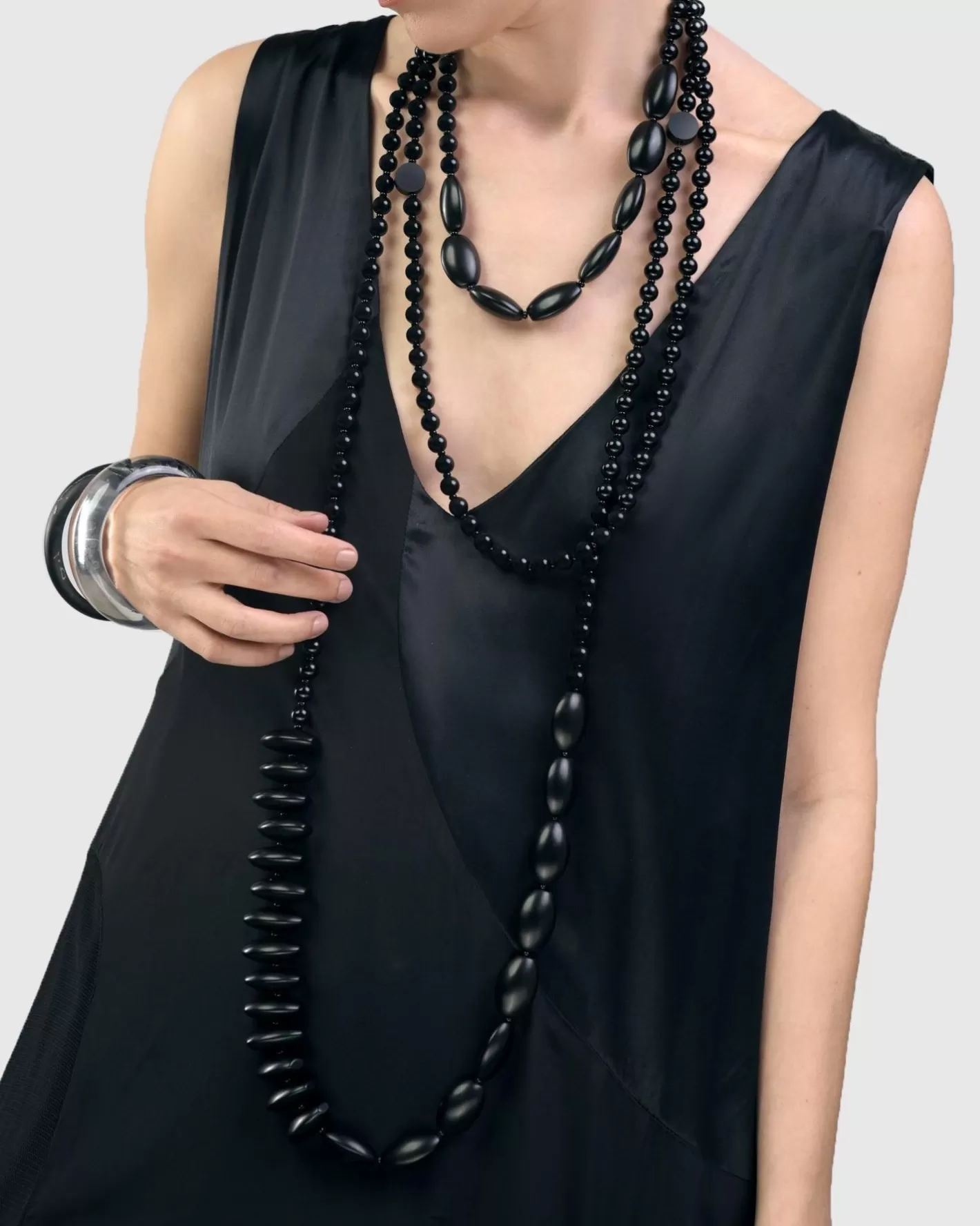 Catania Bead Necklace, Black | Alembika Outlet