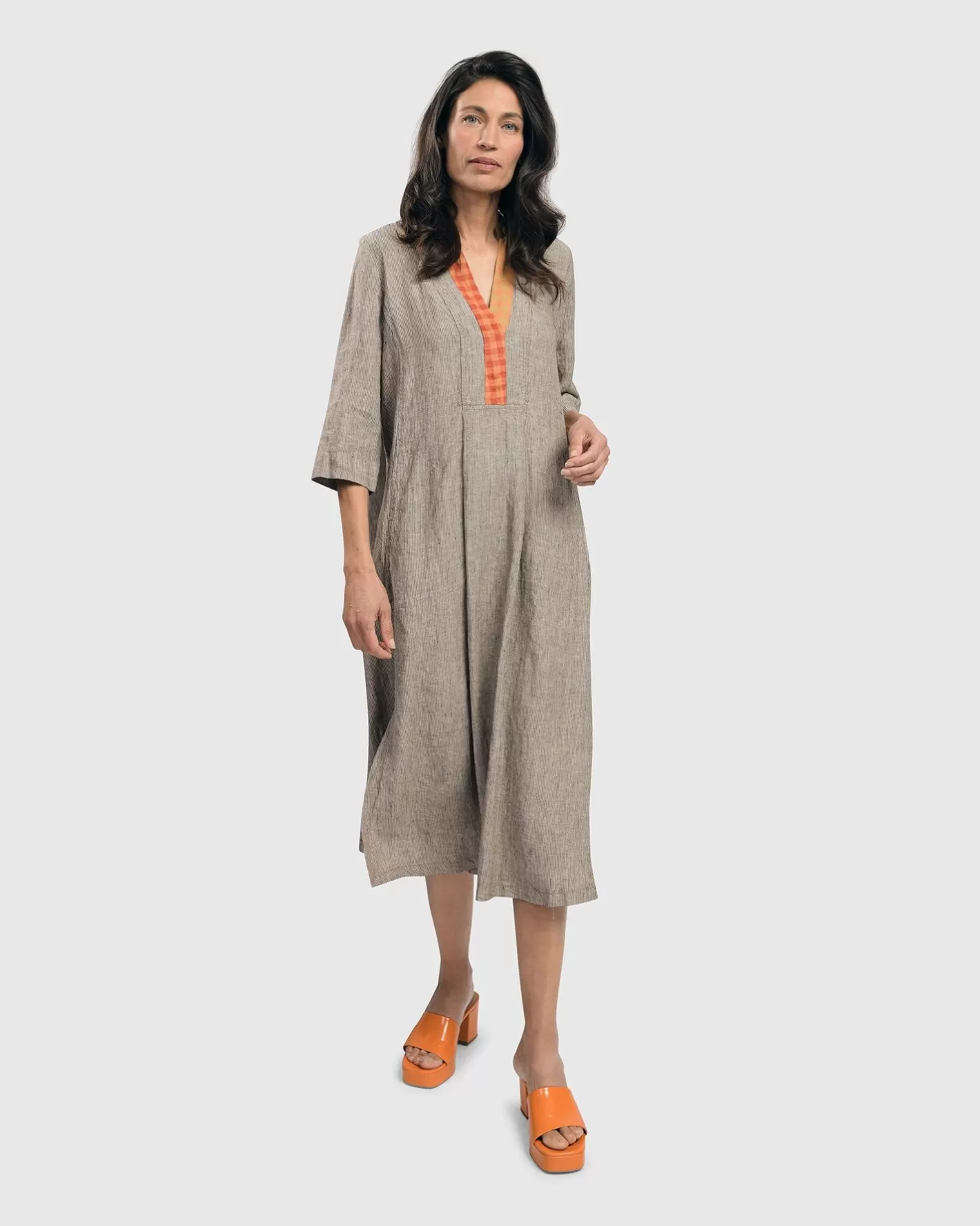 Cool Breeze Linen Maxi Dress, Ecru | Alembika Flash Sale