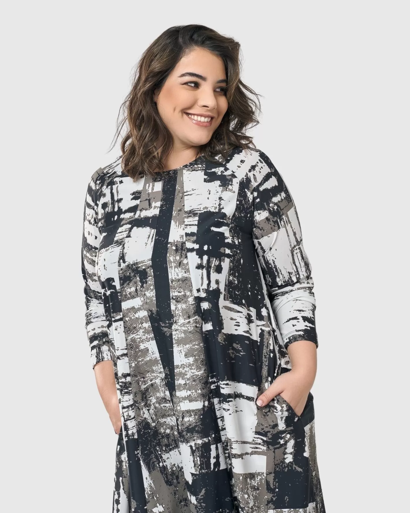 Digi A-Line Dress, Marble | Alembika Fashion