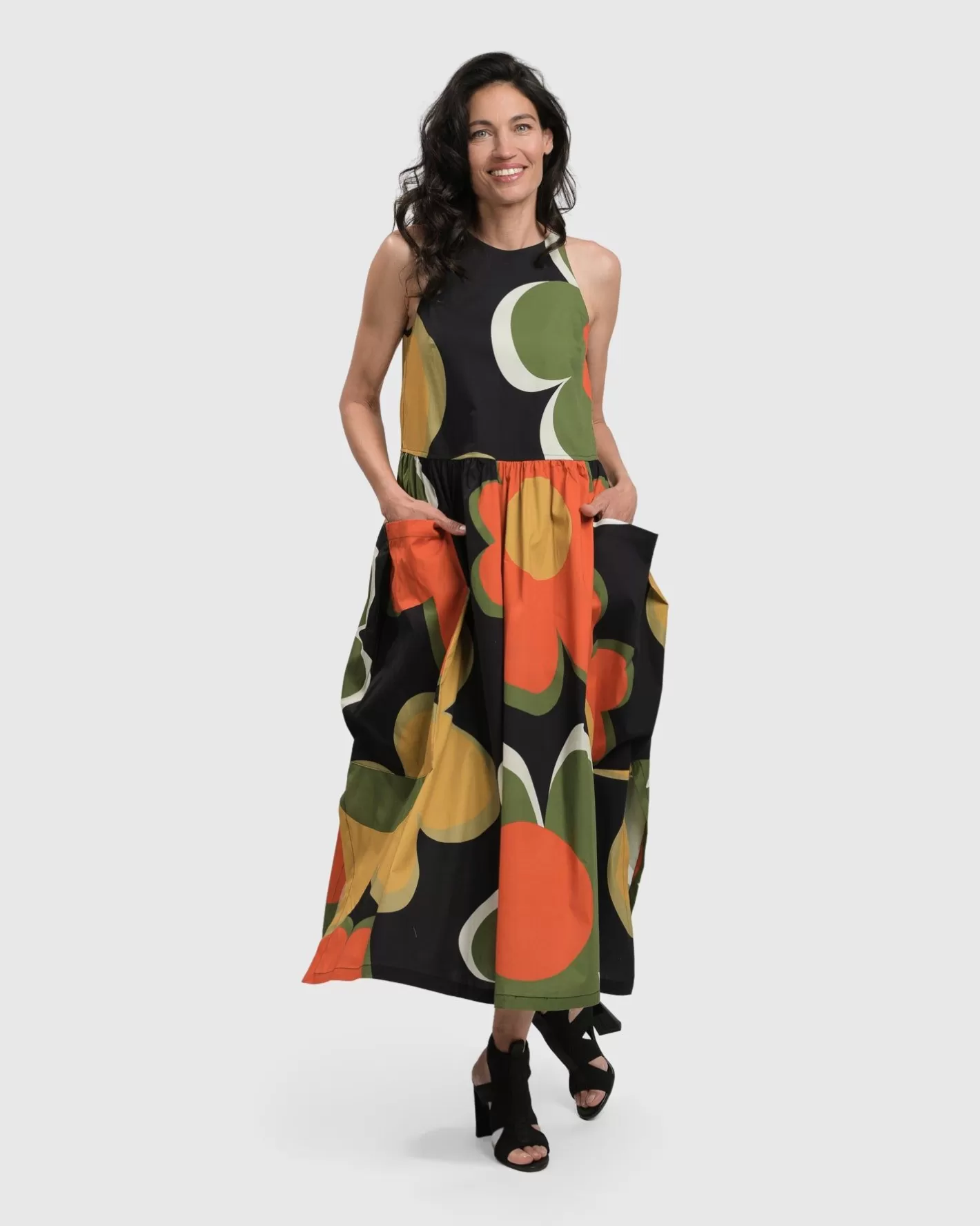 Dina Sleeveless Maxi Dress, Floral | Alembika Shop