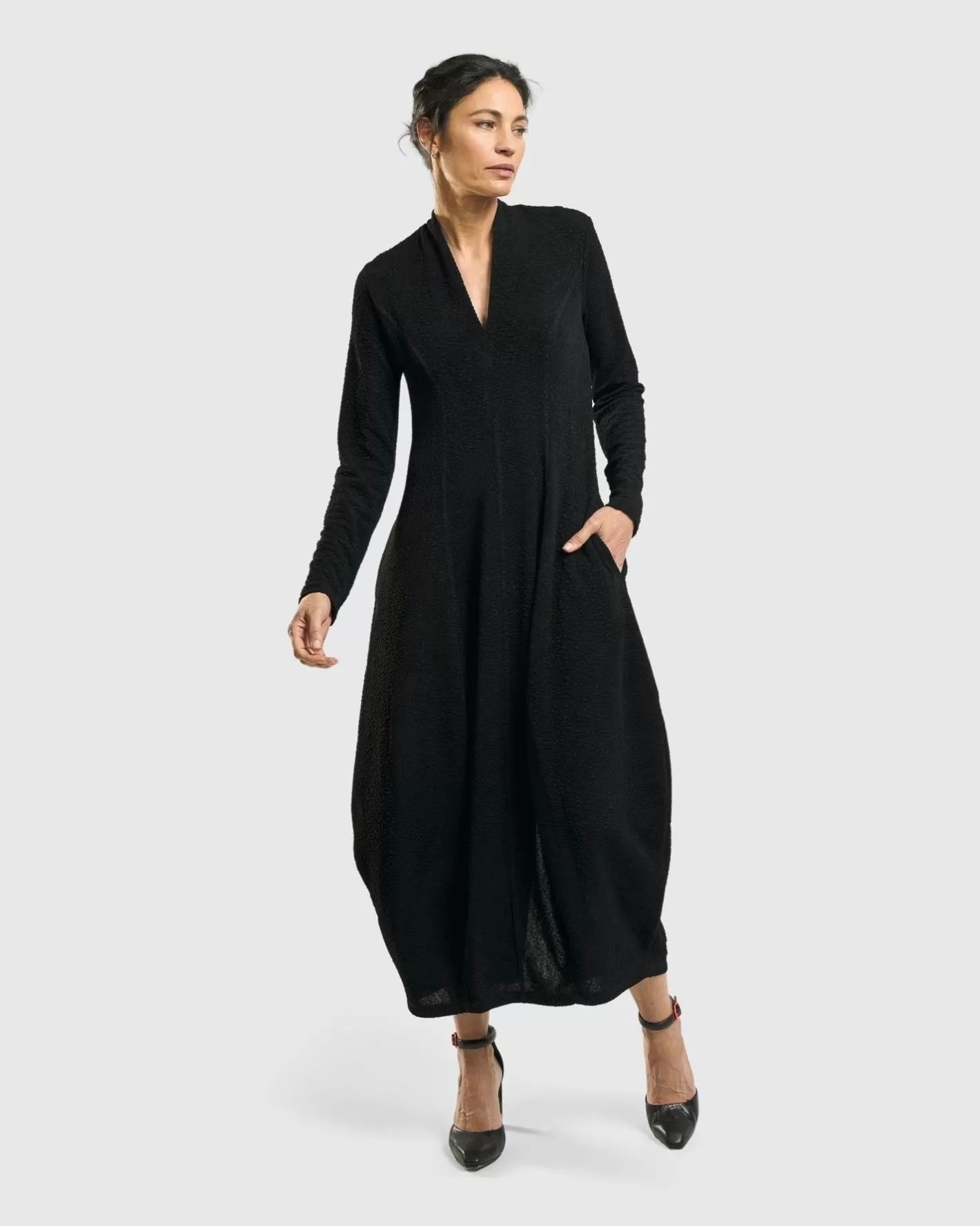 Elvira Cocoon Dress, Black | Alembika Flash Sale