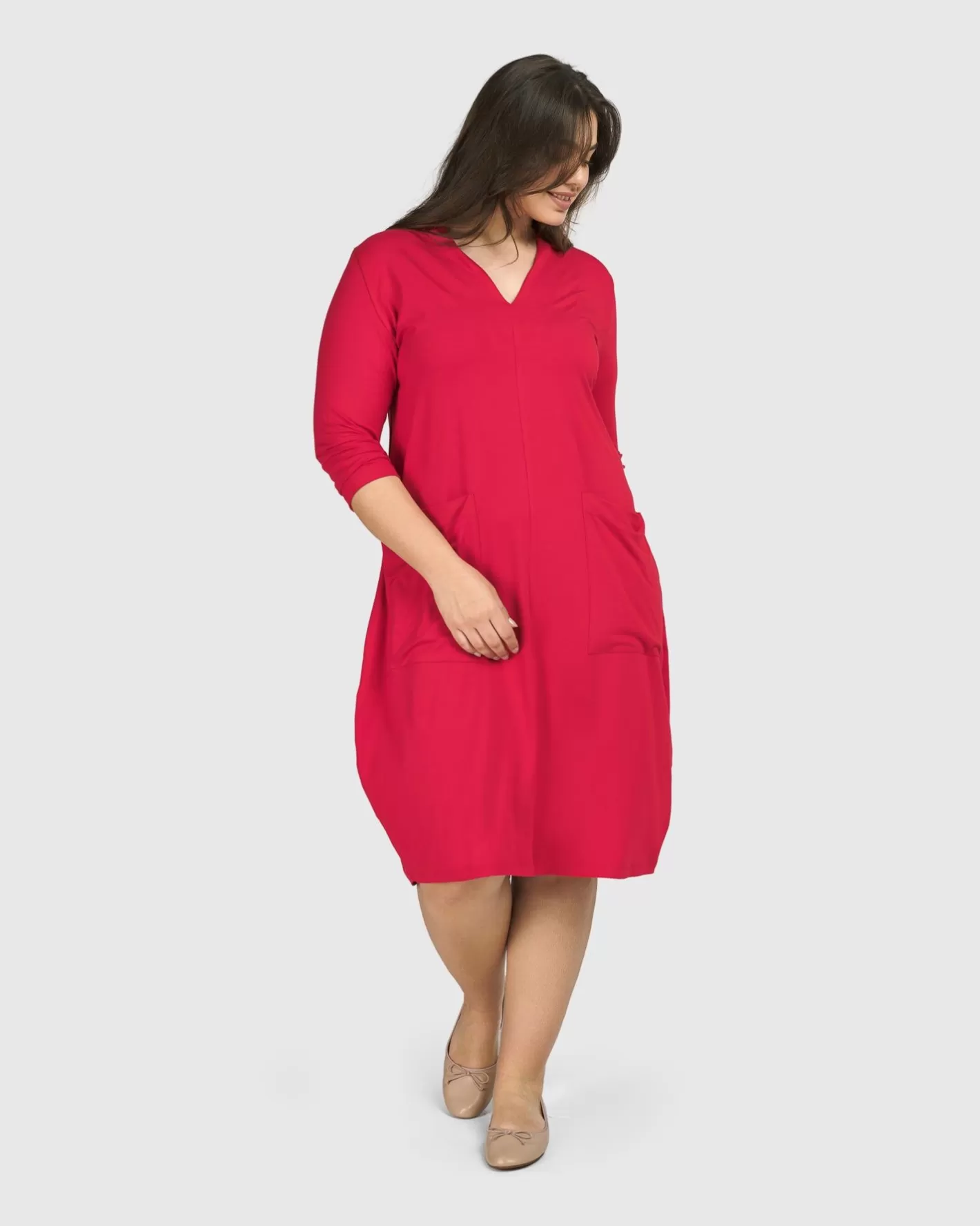 Essential Cargo Dress, Red Rose | Alembika Outlet