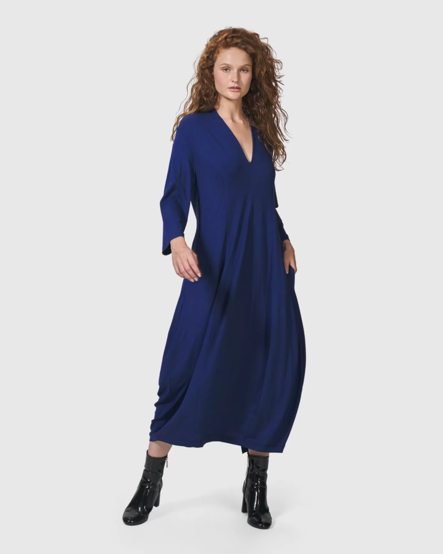 Essential Cocoon Dress, Royal Blue | Alembika Cheap