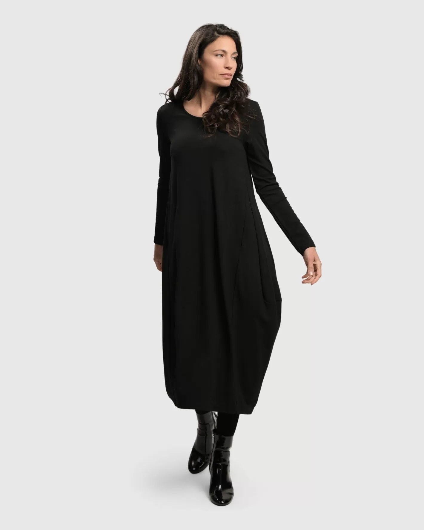 Essential Toned Up Midi Dress, Black | Alembika Clearance