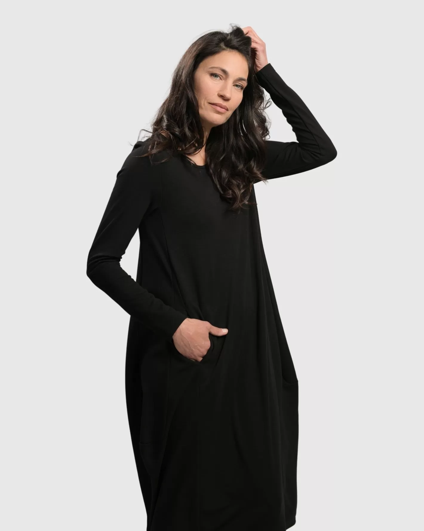 Essential Toned Up Midi Dress, Black | Alembika Clearance