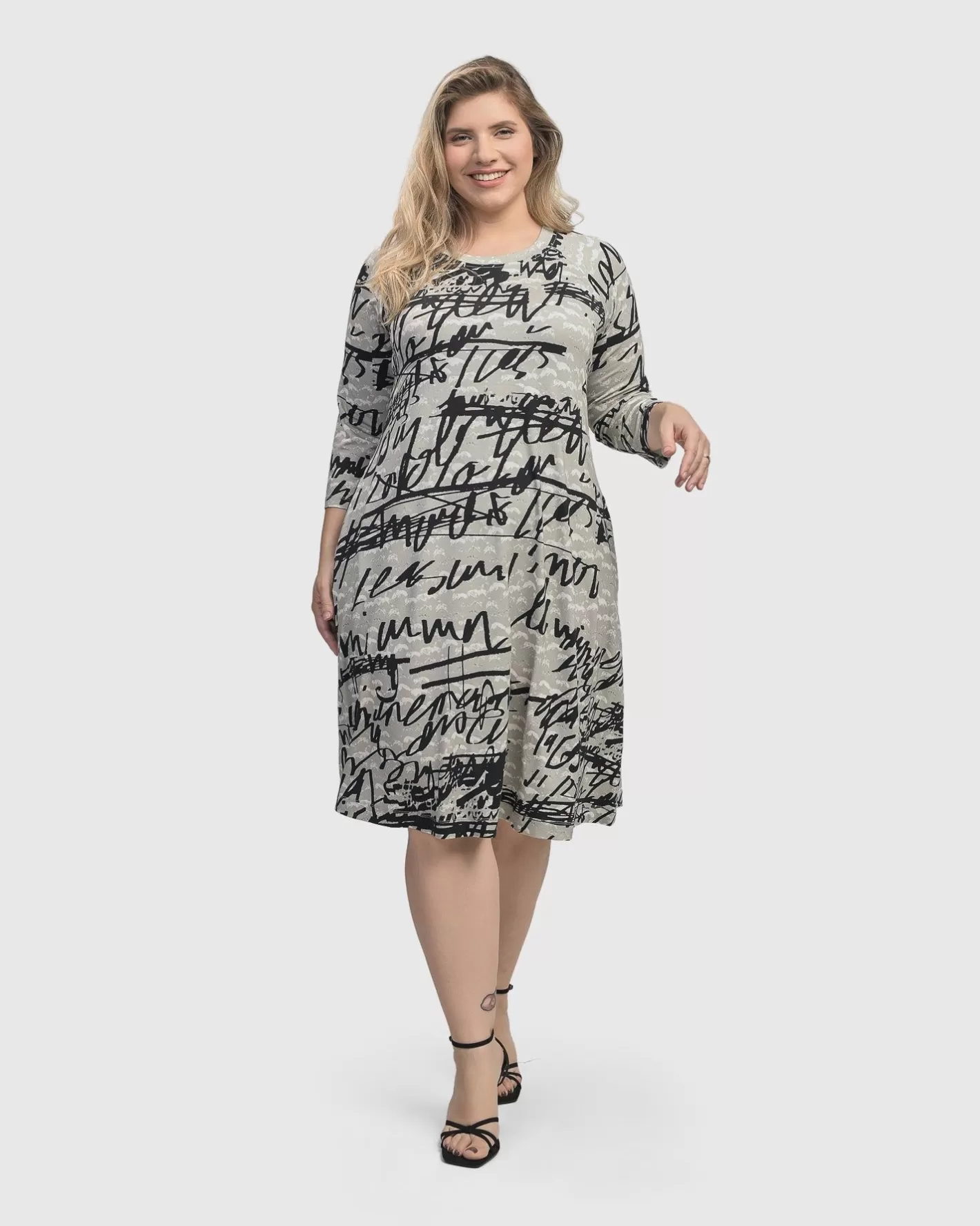 Flirty A Line Dress, Script | Alembika Clearance