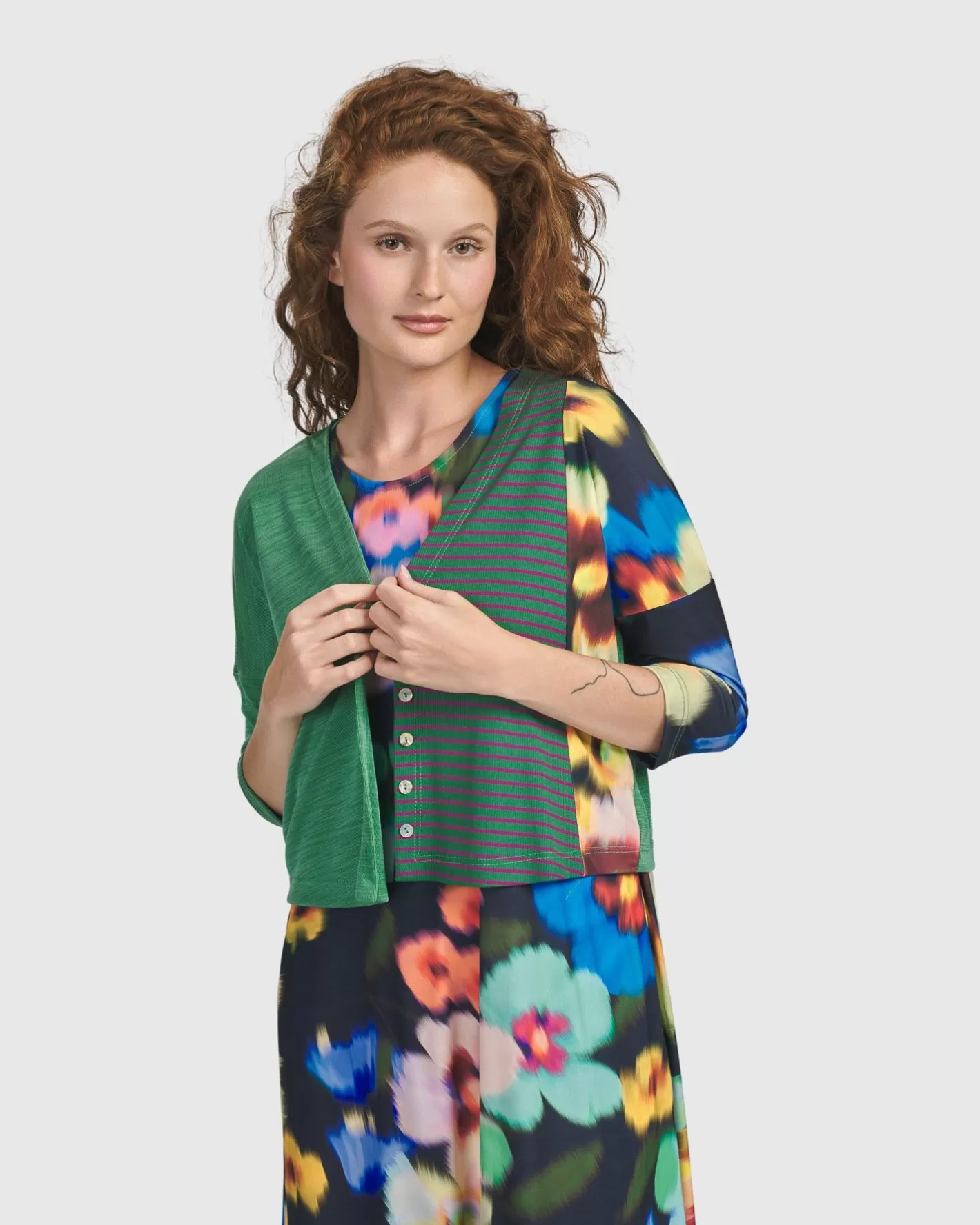 Forget-Me-Not Cropped Cardigan, Garden | Alembika Shop