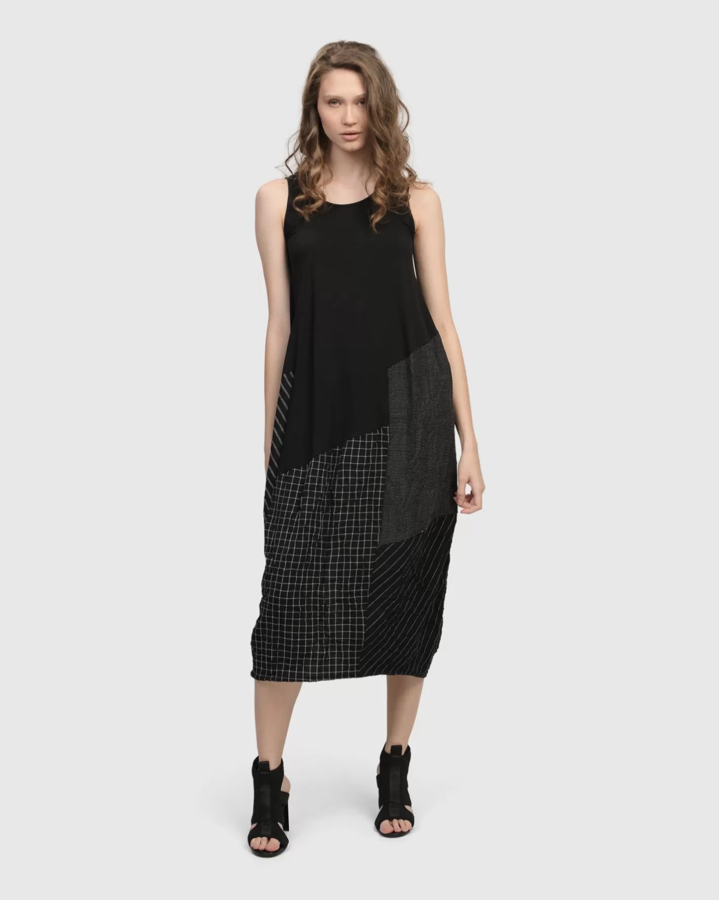 Hestia Sleeveless Cocoon Dress, Mix | Alembika Hot