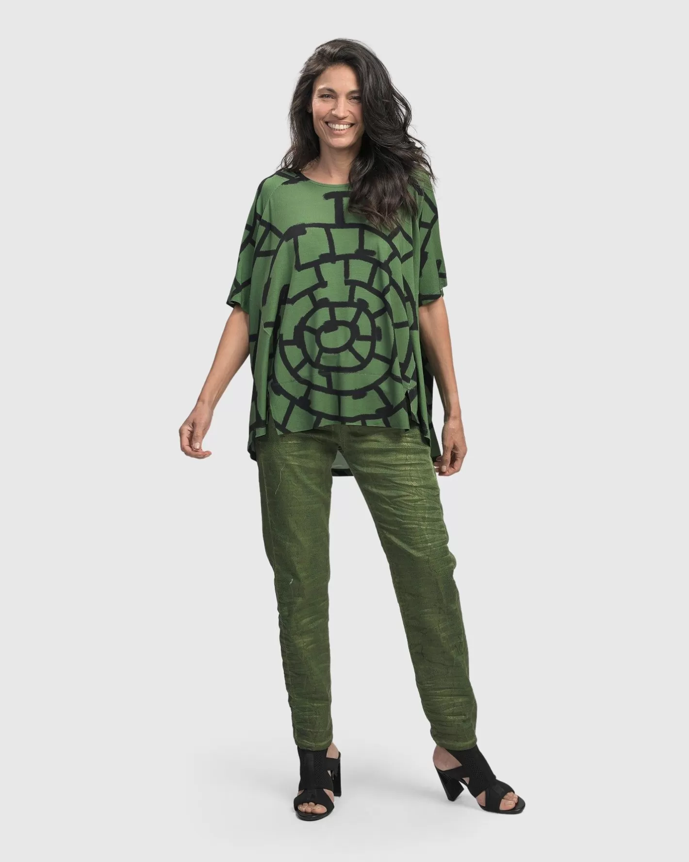 Hypnotic Swing Tunic Top, Clover | Alembika Sale