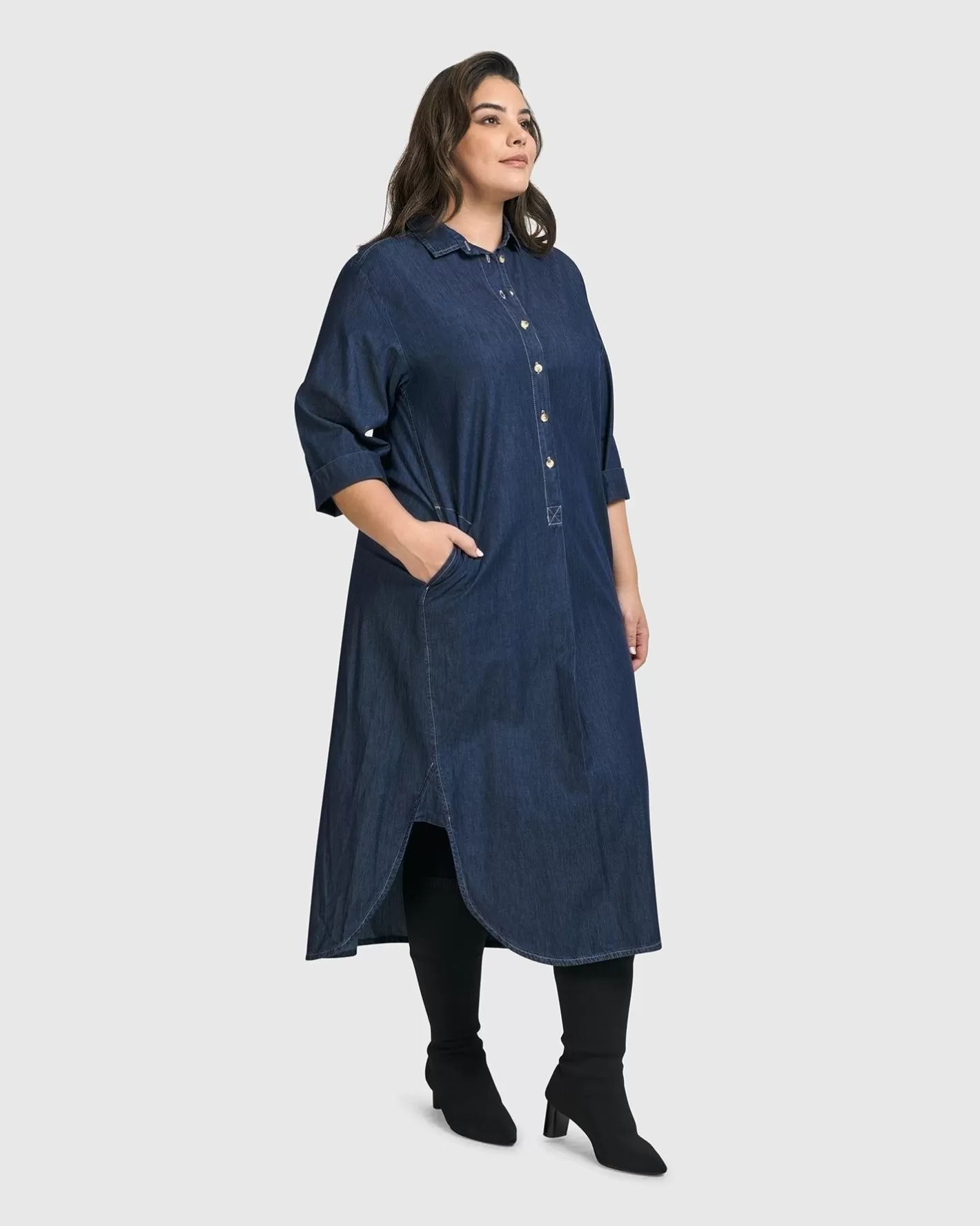 Joie Collared Dress, Denim | Alembika Outlet