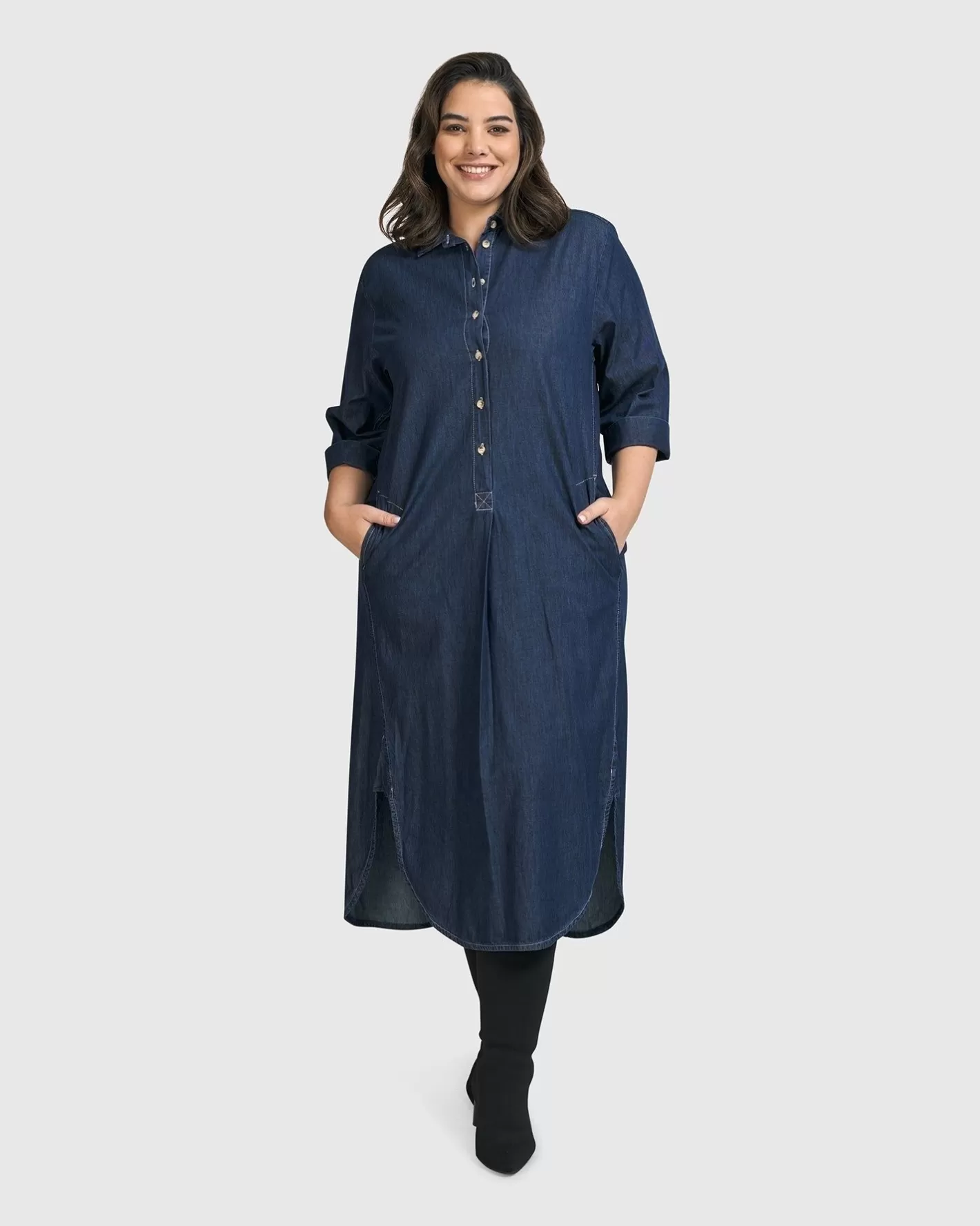 Joie Collared Dress, Denim | Alembika Outlet