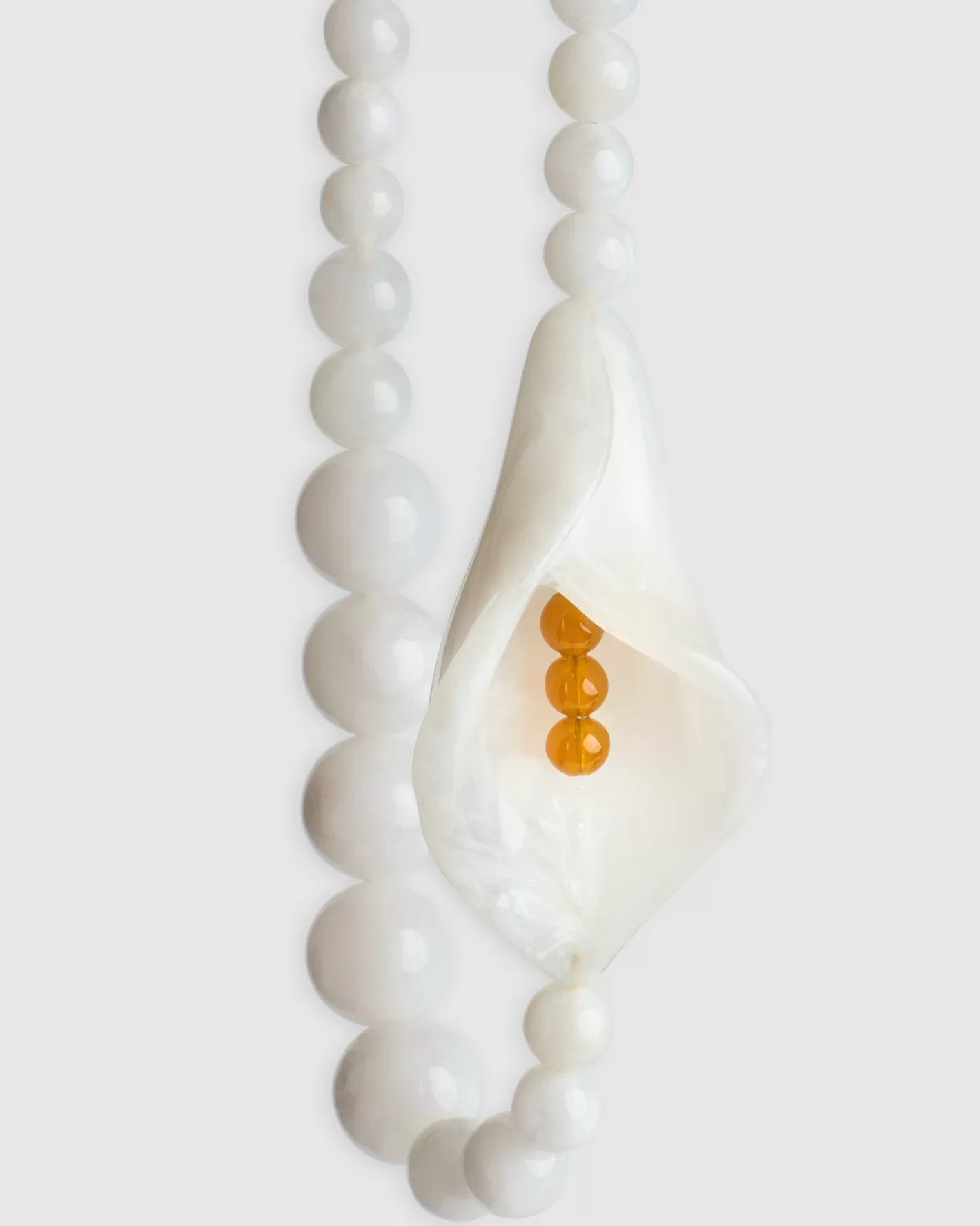 Lily Bead Necklace, White | Alembika Cheap