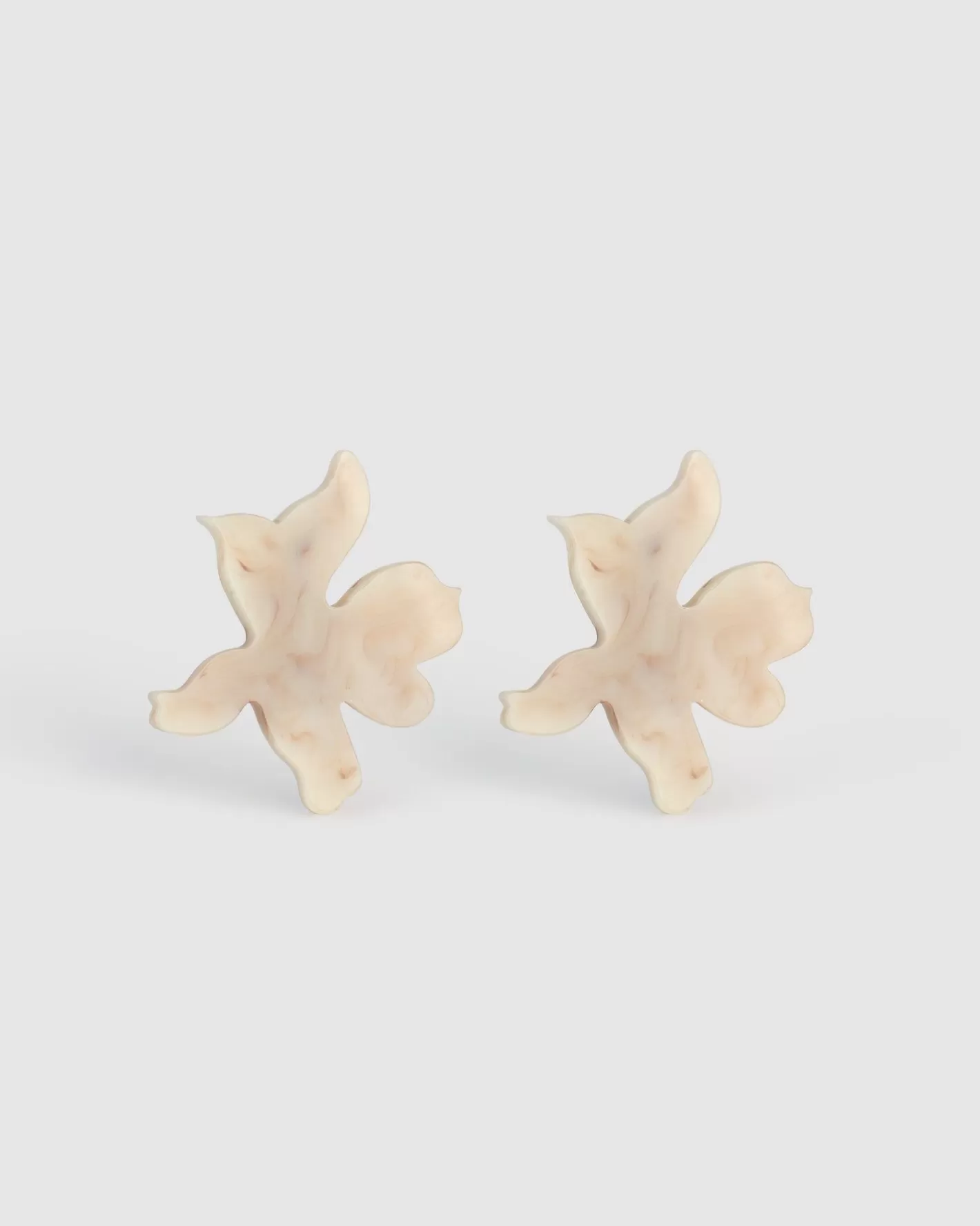 Lotus Clip Earrings, Oat | Alembika Fashion