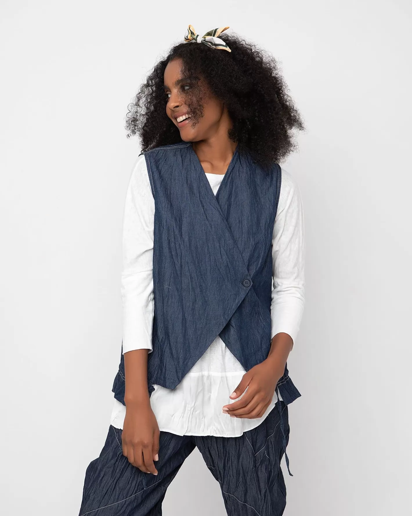 Ozai N Ku Flux Vest, Denim | Alembika Cheap