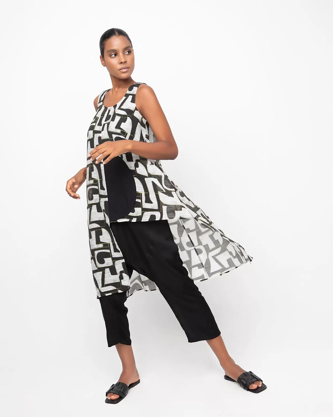 Ozai N Ku Glyph Tunic Top, Puzzle | Alembika Outlet