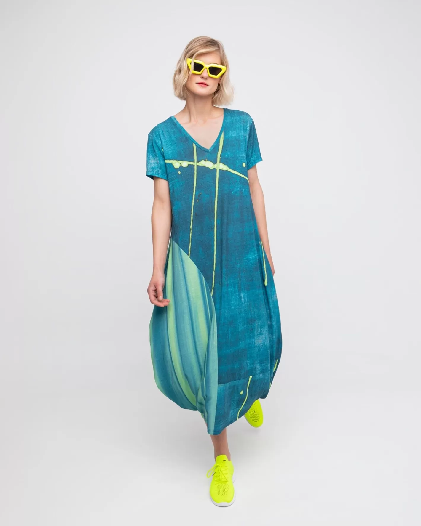 Ozai N Ku High Tide Midi Dress, Ocean | Alembika Cheap