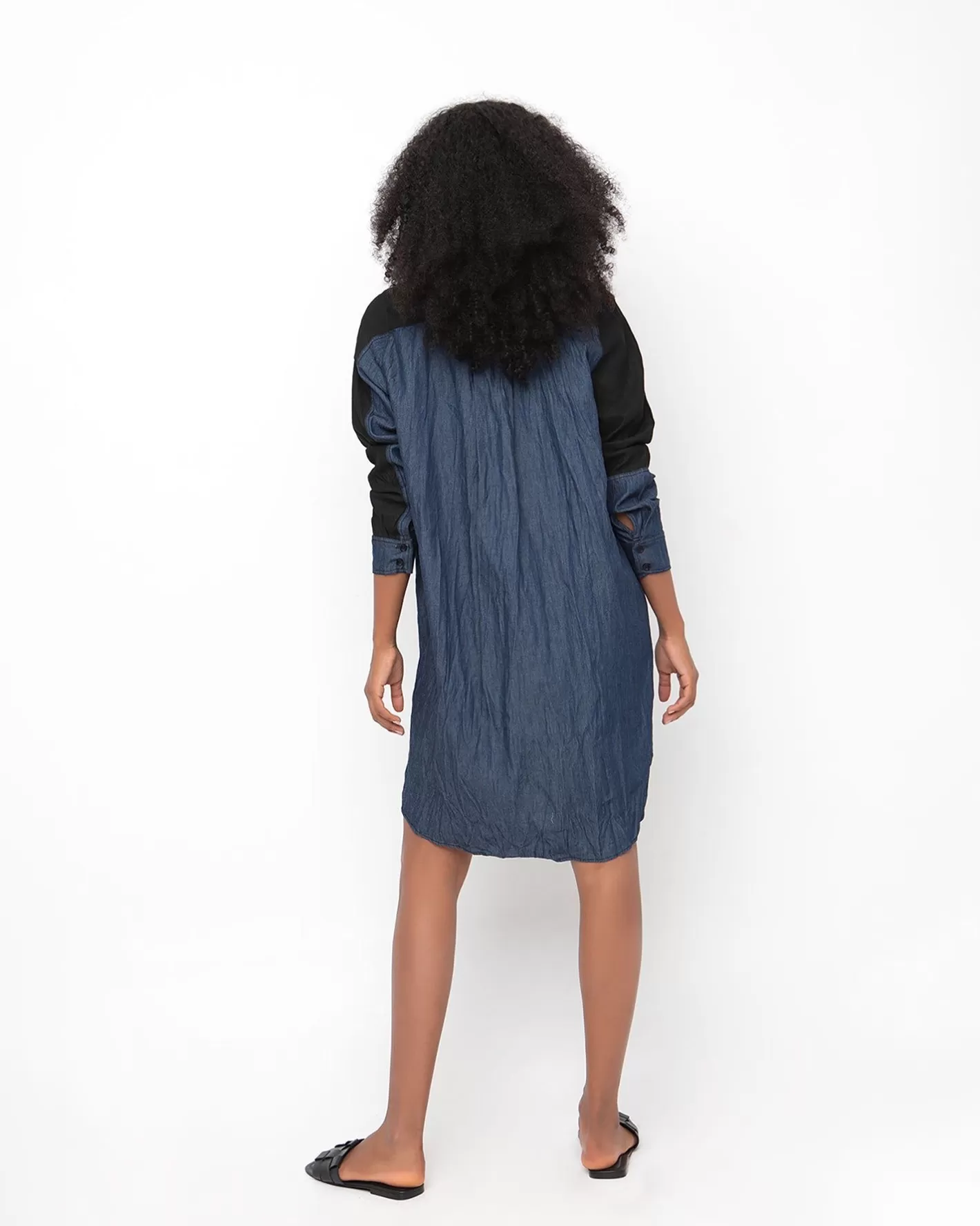 Ozai N Ku Patch Shirt Dress, Denim | Alembika Sale