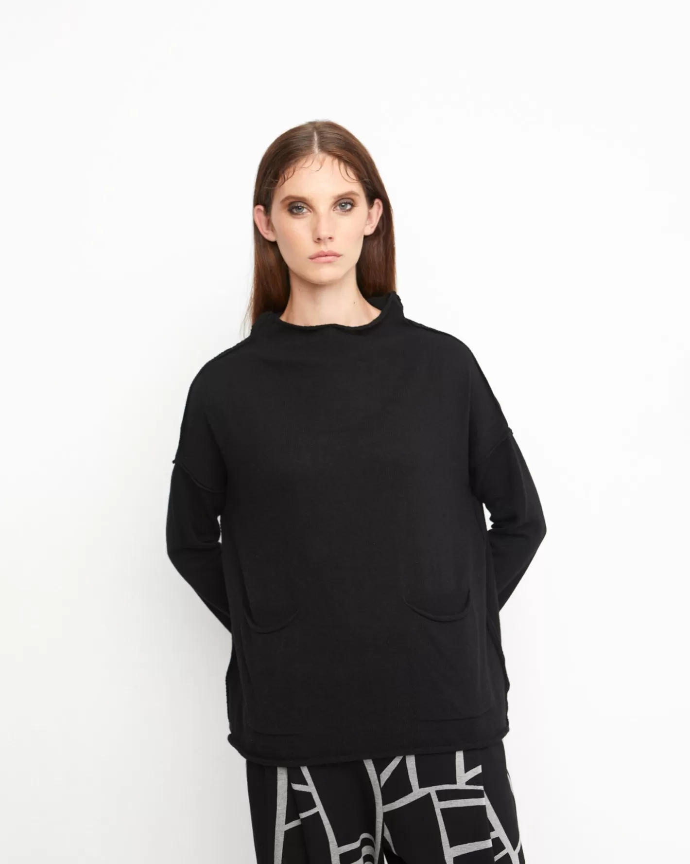 Ozai N Ku Techie Sweater Top, Black | Alembika Clearance