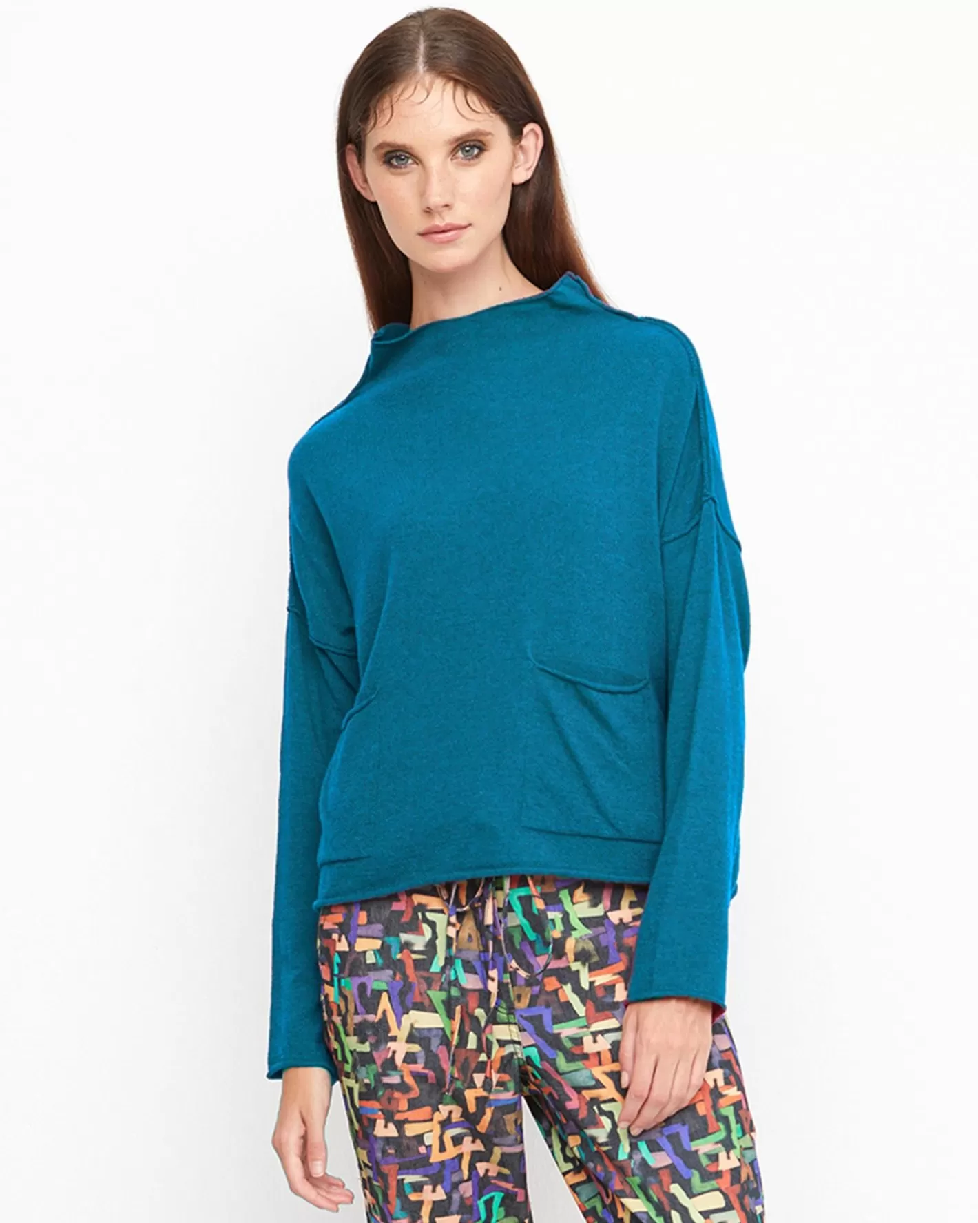 Ozai N Ku Techie Sweater Top, Petrol | Alembika Shop