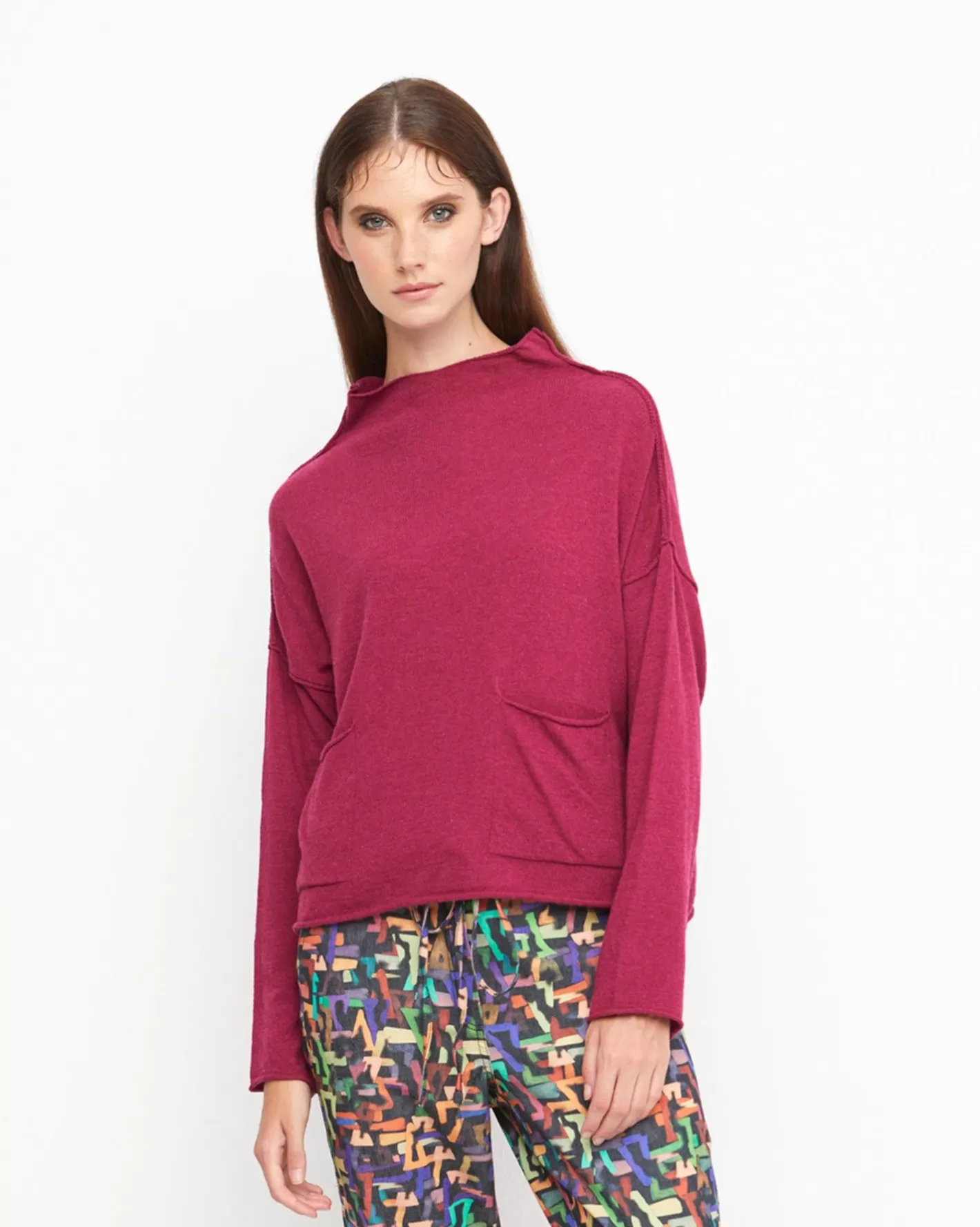 Ozai N Ku Techie Sweater Top, Ruby | Alembika Discount