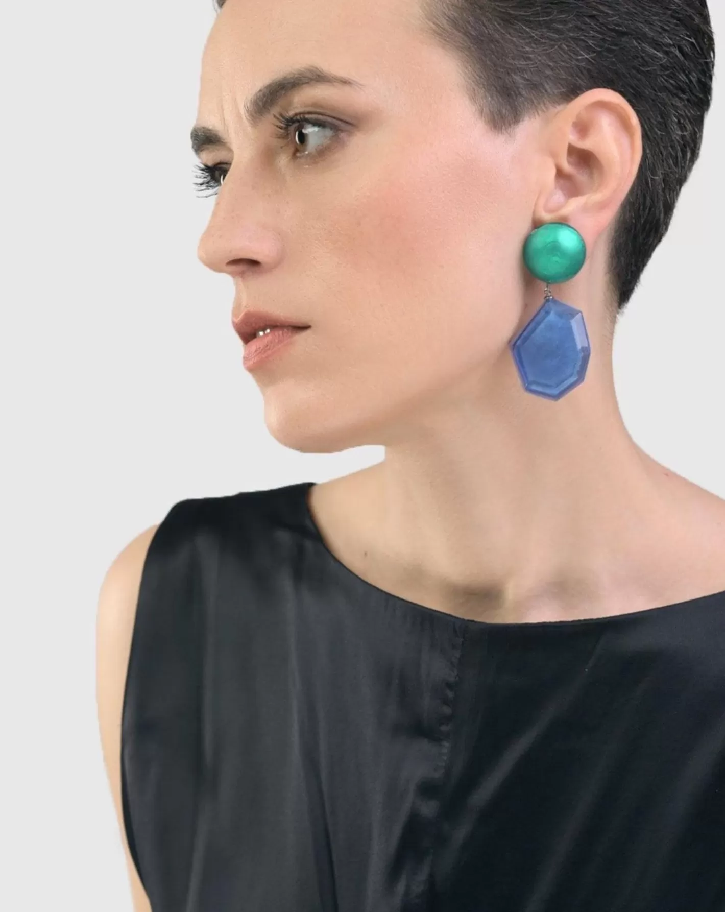 Sea & Sky Drop Earrings, Green/Blue | Alembika Best