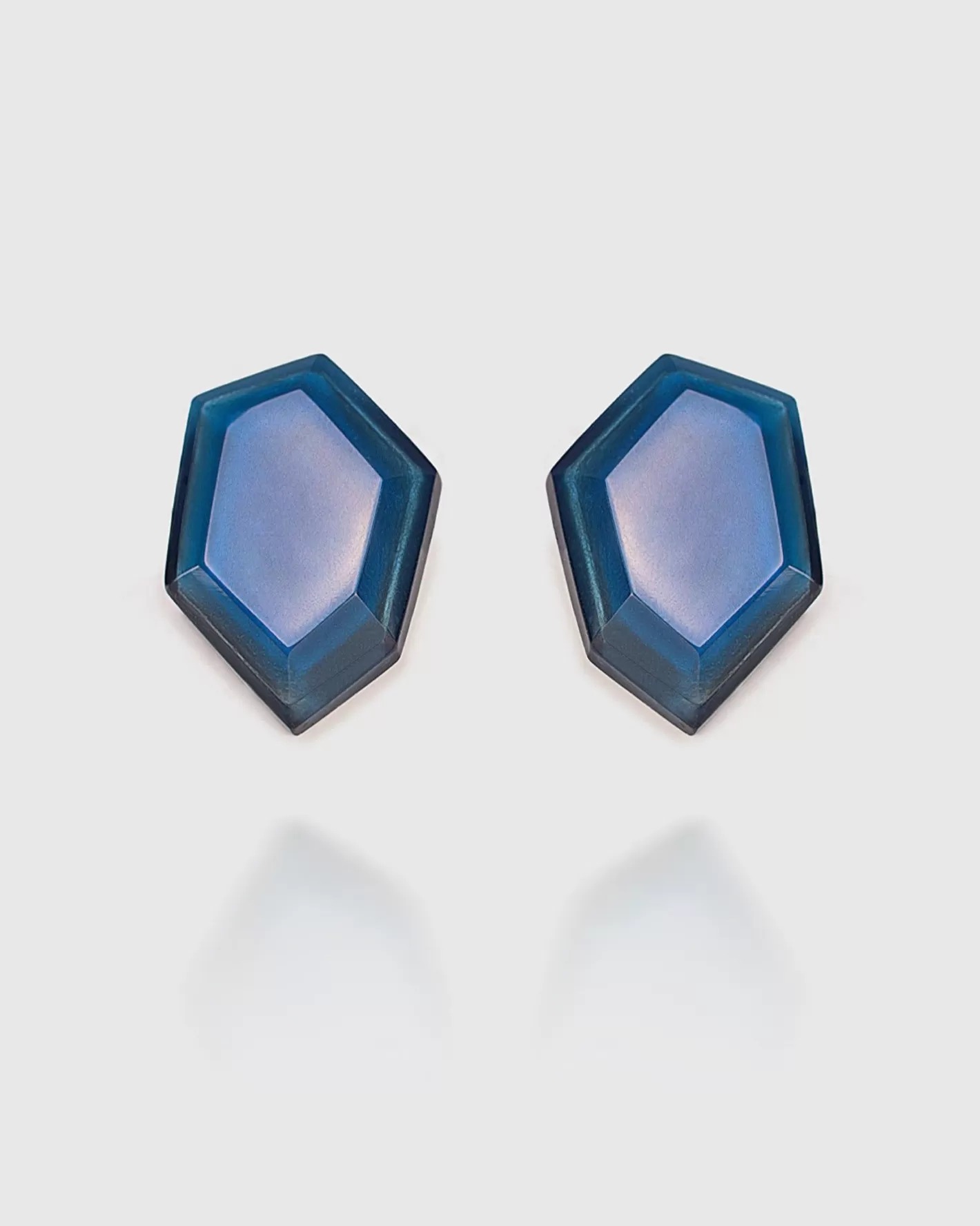 Sky Faceted Clip Earrings, Blue | Alembika Cheap