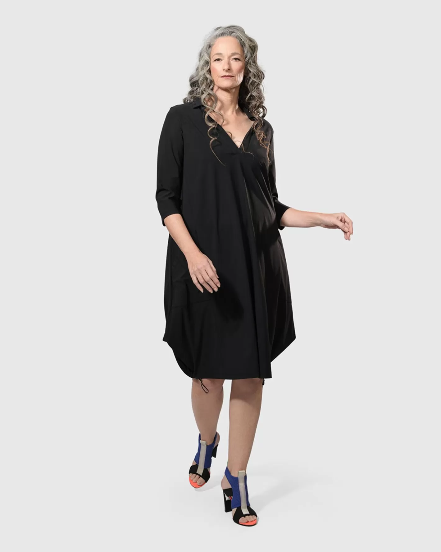 Tekbika Popover Dress, Black | Alembika Fashion