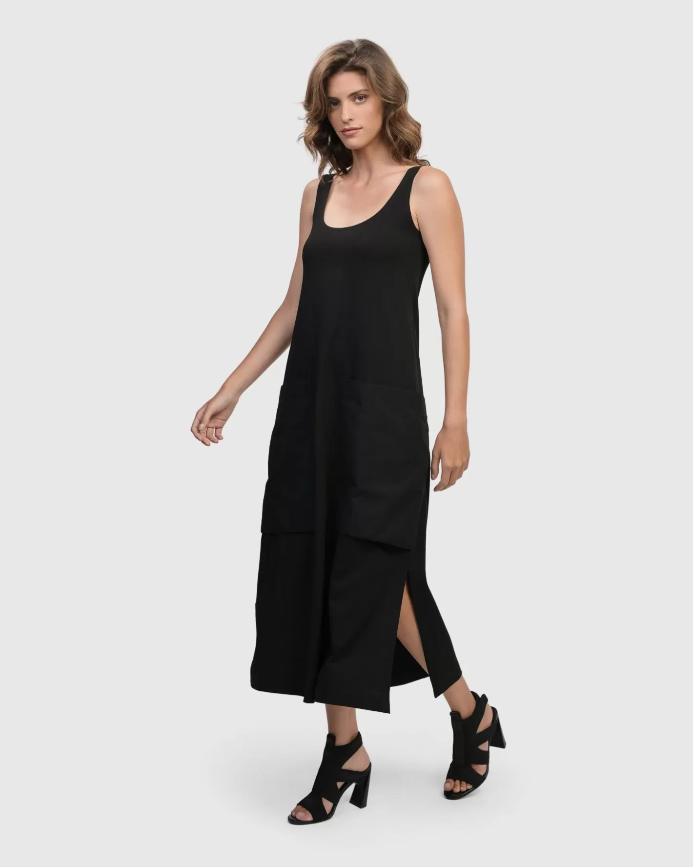 Urban Maxi Tank Dress, Black | Alembika Fashion