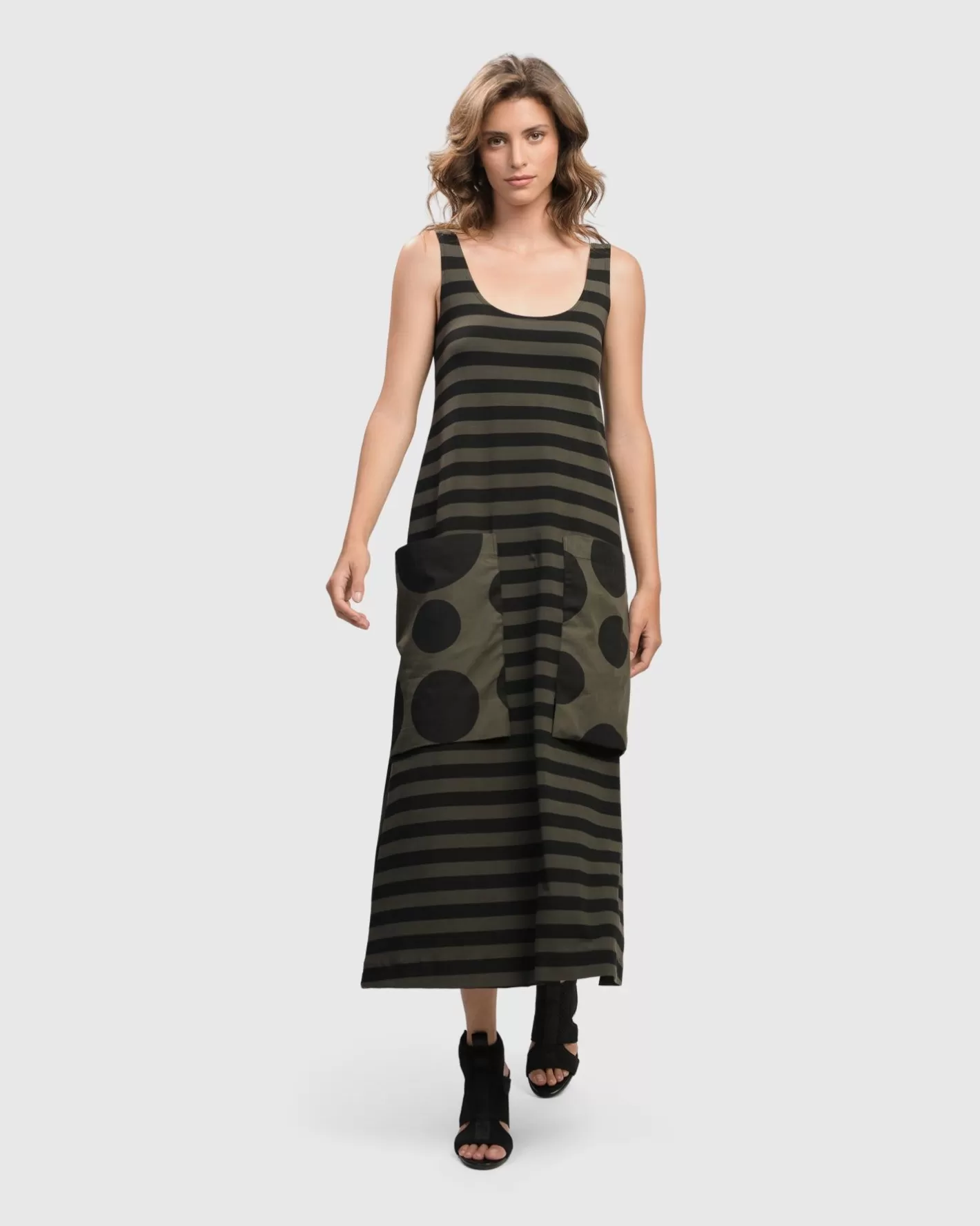 Urban Maxi Tank Dress, Khaki | Alembika Cheap