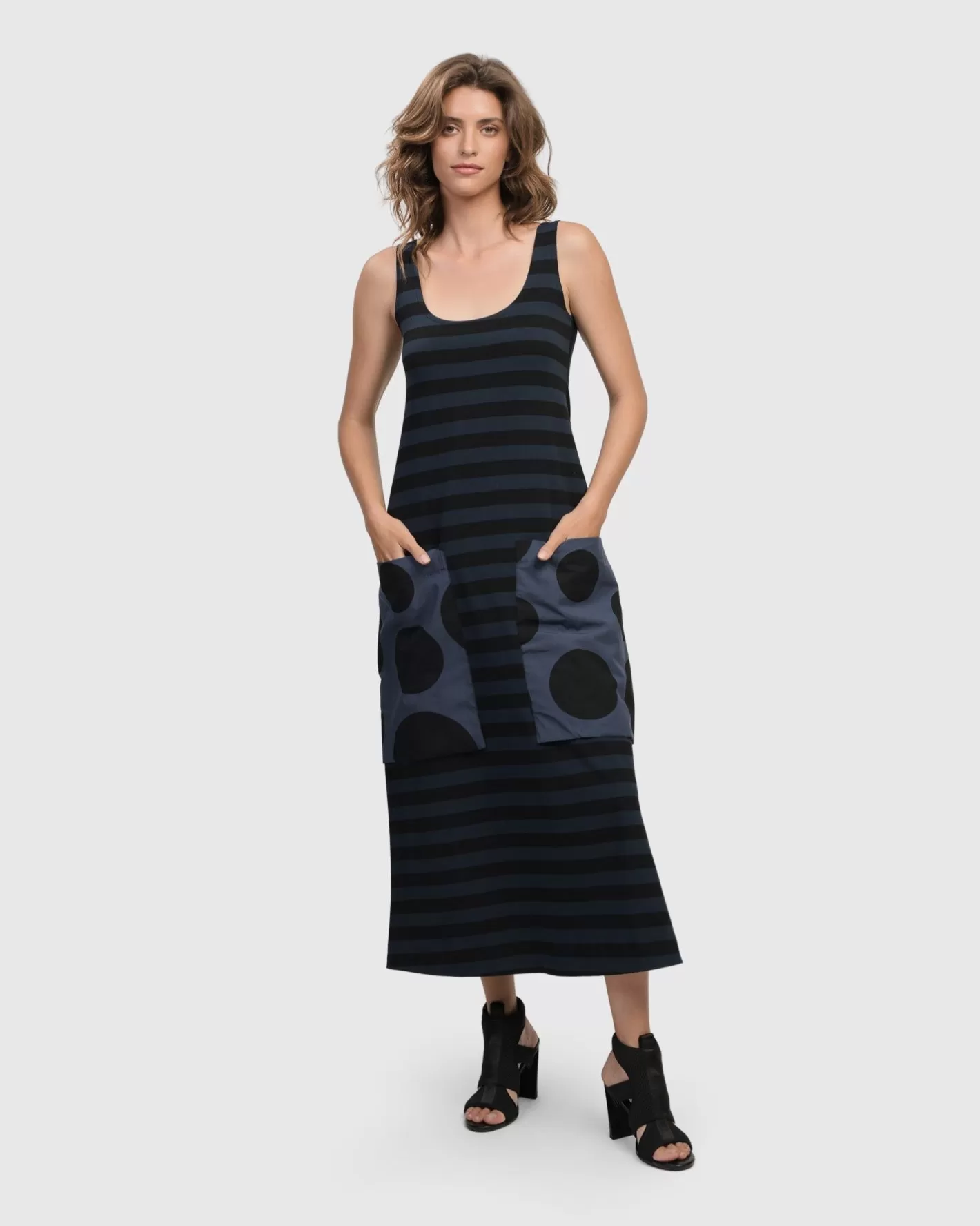 Urban Maxi Tank Dress, Navy | Alembika Fashion