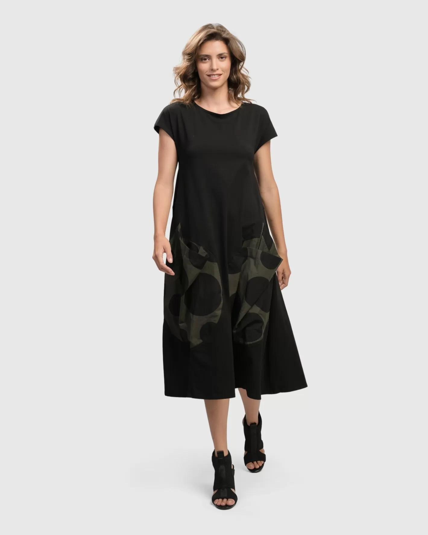 Urban Melody Midi Dress, Khaki | Alembika Hot