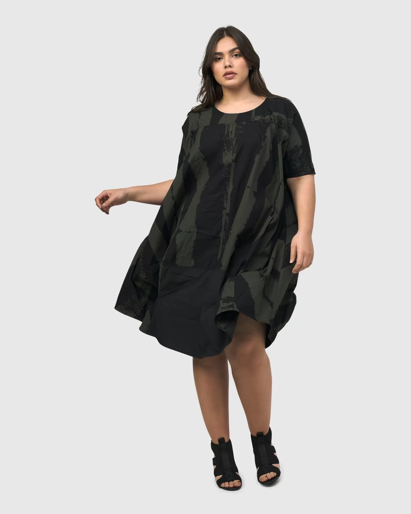 Urban Sake Muumuu Dress, Khaki | Alembika Fashion