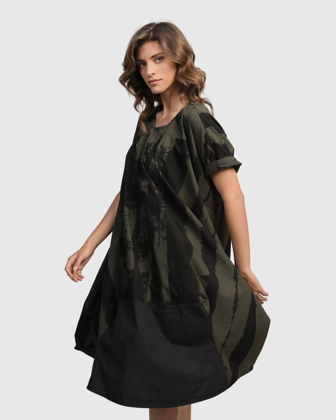 Urban Sake Muumuu Dress, Khaki | Alembika Fashion