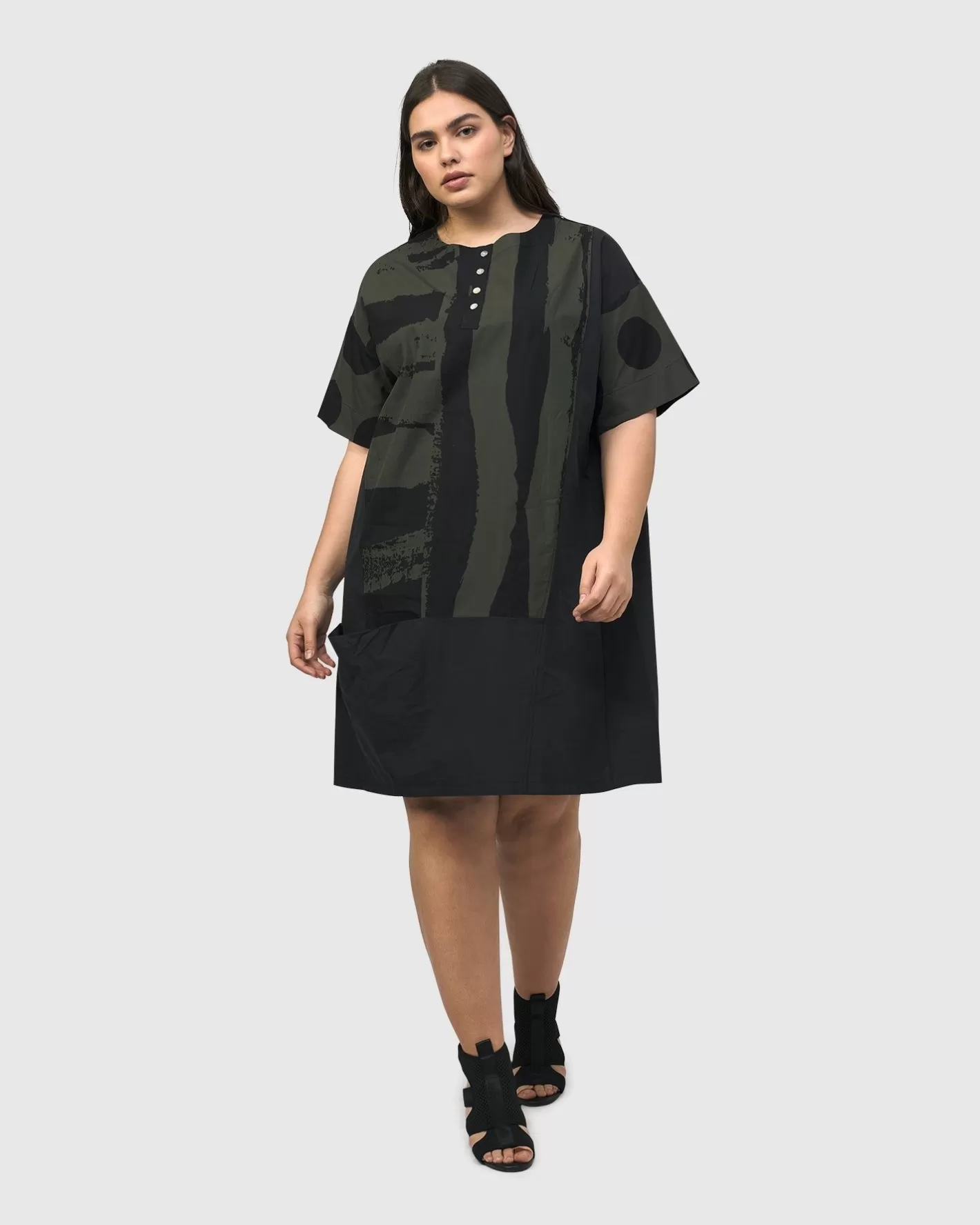 Urban Sapporo Shift Dress, Khaki | Alembika Best