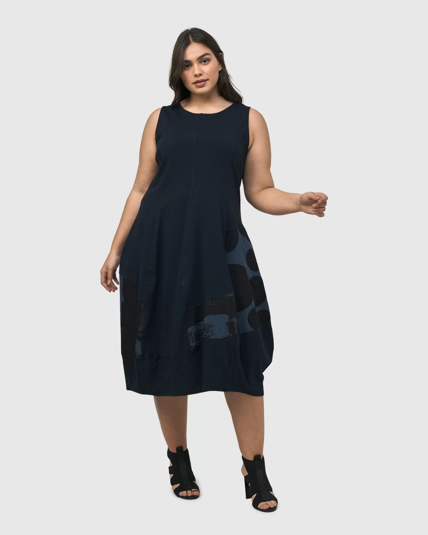 Urban Sleeveless Cocoon Dress, Navy | Alembika Cheap