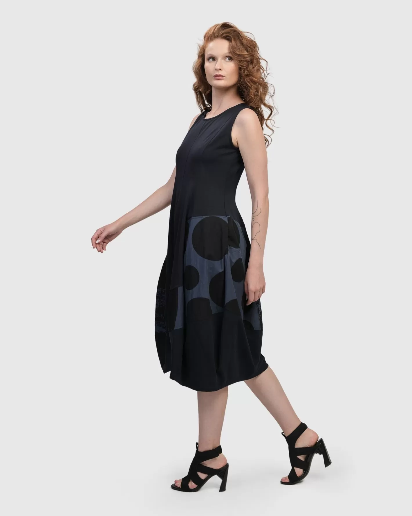 Urban Sleeveless Cocoon Dress, Navy | Alembika Cheap