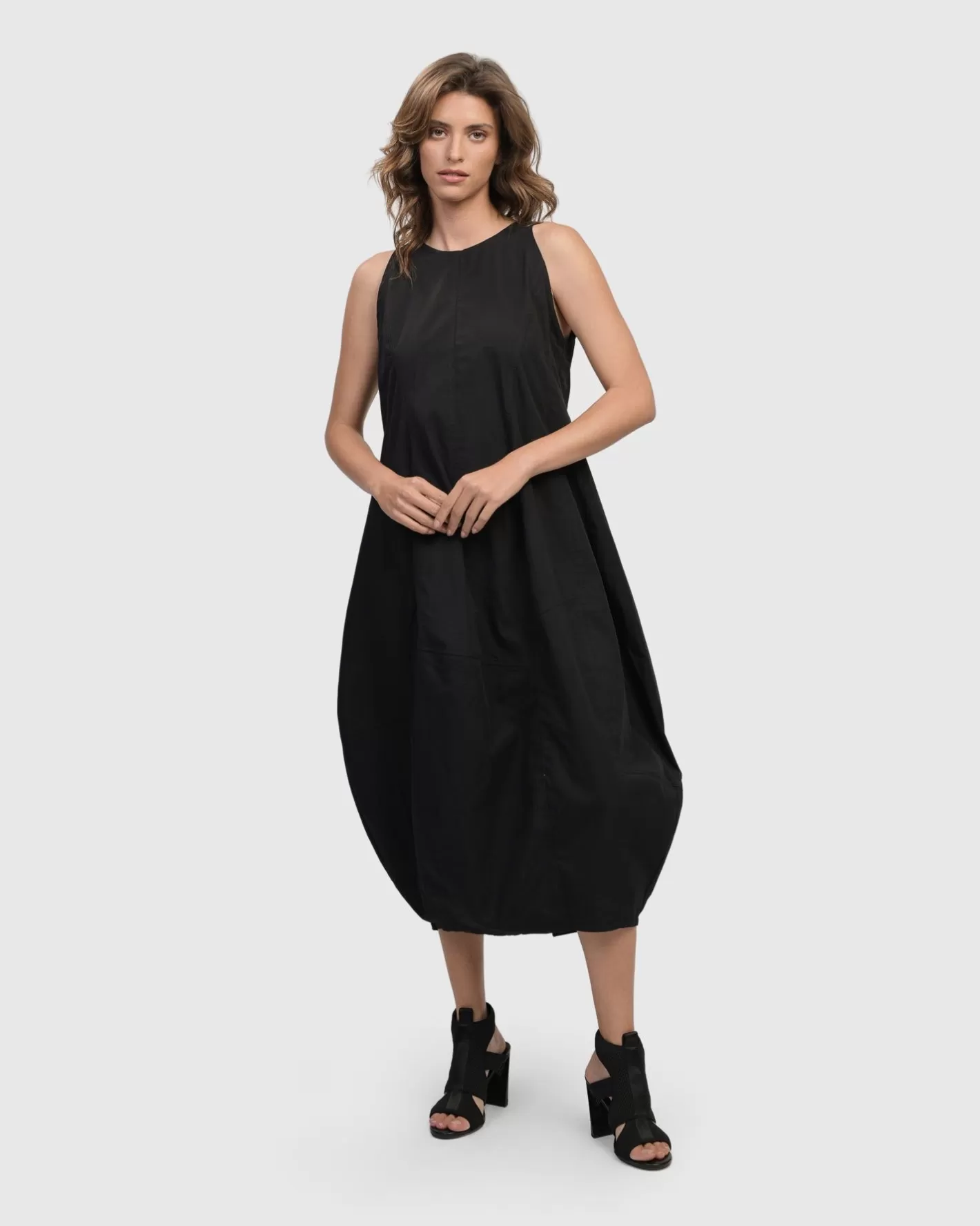 Urban Soho Sleeveless Cocoon Dress, Black | Alembika Cheap