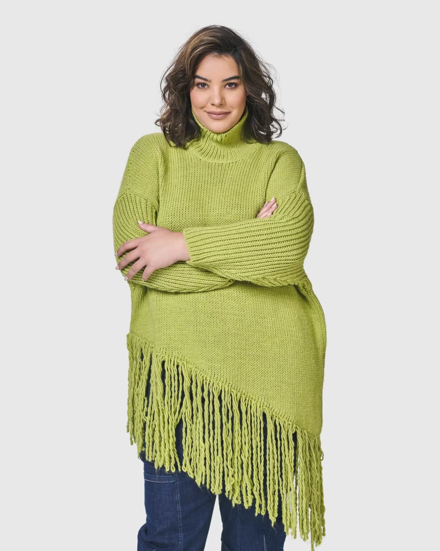 Urban Turtleneck Tunic Top, Lime | Alembika Sale